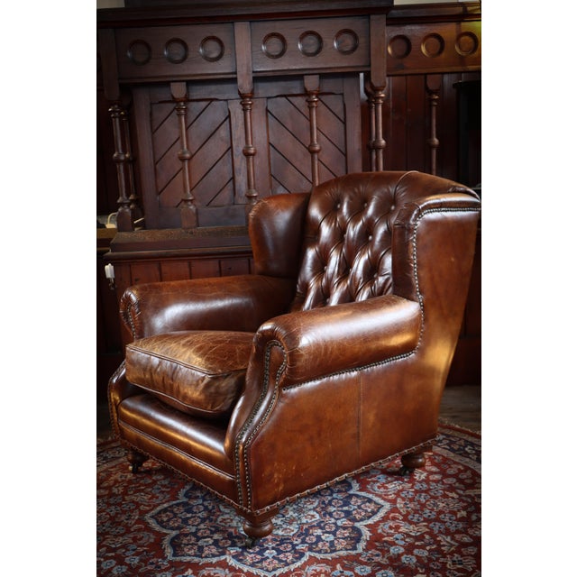 Early 21st Century Ardingly Cigar Club Armchair in Antique Whisky Leather by Timothy Oulton, 2010s For Sale - Image 5 of 18