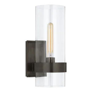 Ian K. Fowler for Visual Comfort Signature Presidio Small Sconce in Bronze with Clear Glass