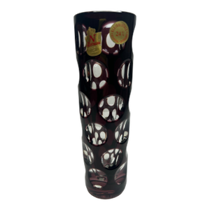 Vintage Nachtmann Bleikristall Amethyst Cut to Clear Glass Vase Bamberg West Germany