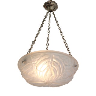 Antique French Art Deco Pendant Light by Henry Mouynet, 1930 For Sale