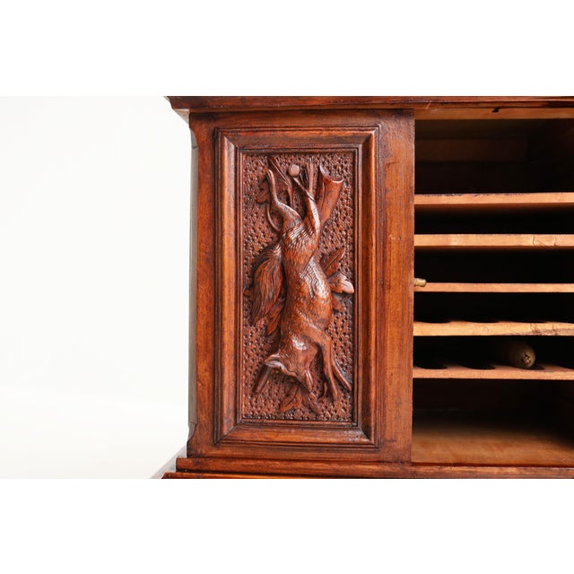 19th Century Antique Black Forest Cigar Box in Walnut, 1880 For Sale - Image 5 of 15