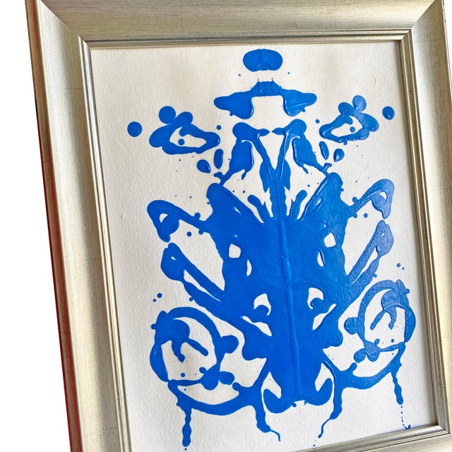 Original Rorschach Test–Inspired Abstract Paintings – Hand-Painted Acrylic on Rice Paper, Framed Modern Art Set For Sale In West Palm - Image 6 of 8