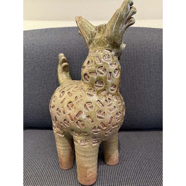 "Mythical Creature", Green Ceramic Sculpture by Dora De Larios For Sale - Image 9 of 9