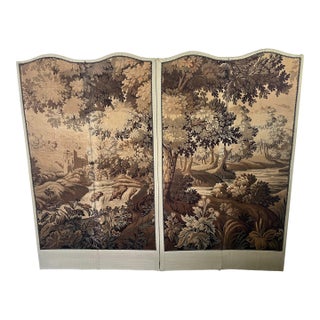 Vintage Tapestry Folding Screen For Sale