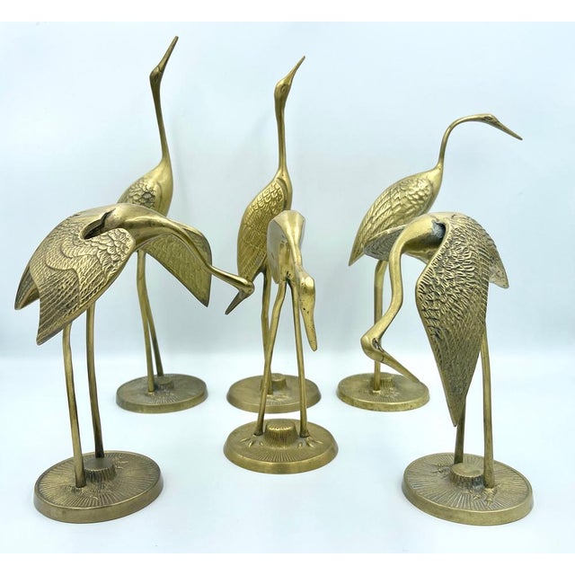 Brass Cranes, 1960s, Set of 6 For Sale - Image 4 of 9