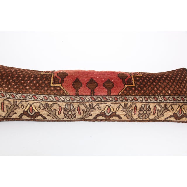 - Authentic Tribal Carpet Rug Lumbar Pillow Cover, Handmade -14'' X 47'' For Sale - Image 9 of 12