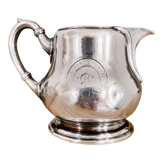 Antique Silver Plated Creamer From Hotel Tyrol in Innsbruck For Sale