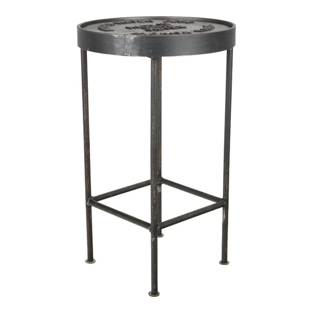 Wichita Water Dept. Water Meter Metal Stool or Side Table Stand For Sale