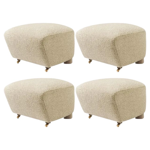 Beige Natural Oak Sahco Zero the Tired Man Footstools by Lassen, Set of 4 For Sale