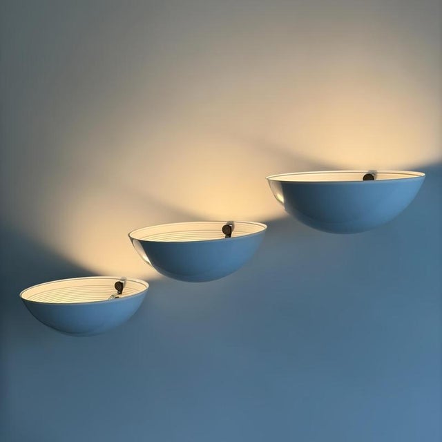 Vintage Model 1222 Wall Lights by Elio Martinelli for Martinelli Luce, 1979, Set of 3 For Sale - Image 3 of 12