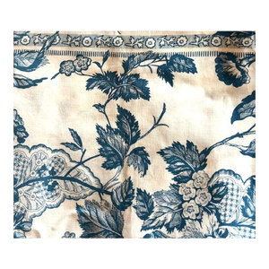 8 Yards Vintage Schumacher Historic Newport Reproduction 'The Warren Toile' Blue & Ivory Cotton Fabric