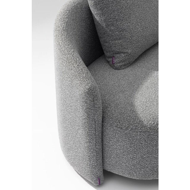 2020s Serene Outdoor Modern Armchair Grey Bouclé - Gray Fabric For Sale - Image 5 of 6
