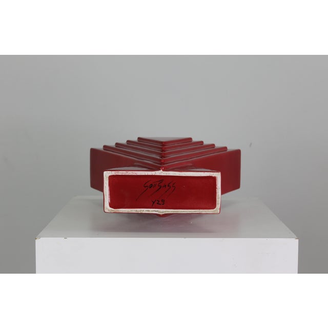 1970s Y29 Vase in Red Enameled Ceramic by Ettore Sottsass for Poltronova, 1970 For Sale - Image 5 of 6