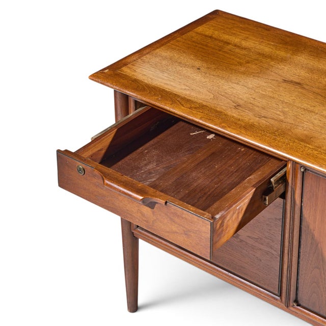 Brown Alma Castilian Mid Century Walnut Credenza For Sale - Image 8 of 11
