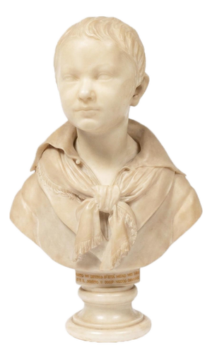 Stanga Francesco, Bust of a Child, 1837, Marble