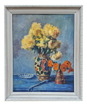 G. Gagneau, Composition with Dahlias and Gerberas, 1933, Oil on Board