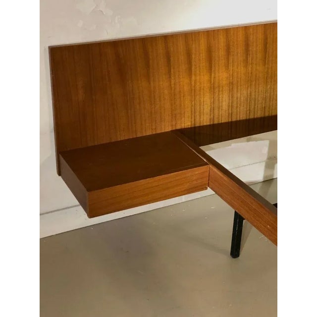 Wood French Modernist Double Bed attributed to Joseph-André Motte, 1950s For Sale - Image 7 of 10