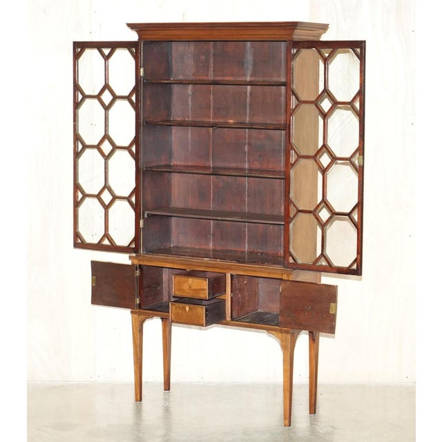 Antique Victorian Astral Glazed Bookcase with Long Legs, 1870s For Sale - Image 14 of 18