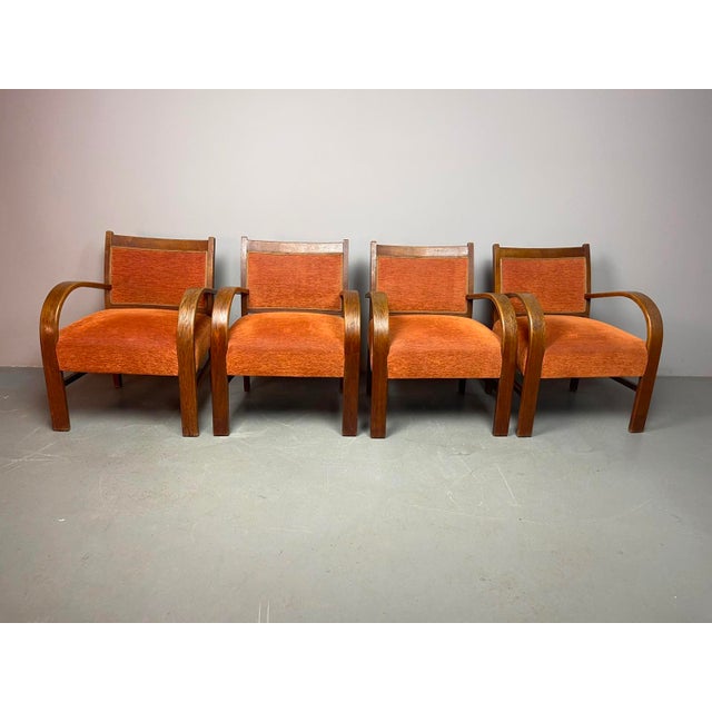 Dutch Art Deco Sculptural Armchairs, 1930s, Set of 2 For Sale - Image 4 of 18