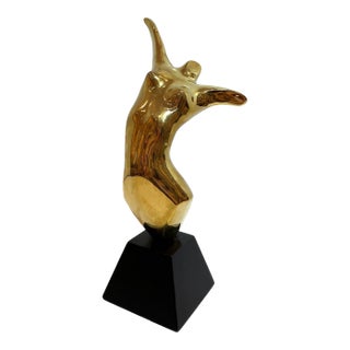 Late 20th Century Polished Bronze Female Torso Sculpture For Sale