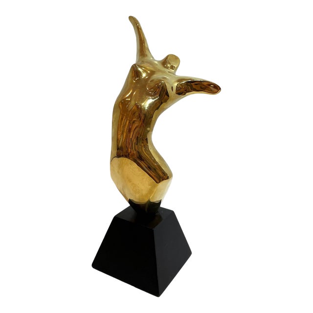 Late 20th Century Polished Bronze Female Torso Sculpture For Sale