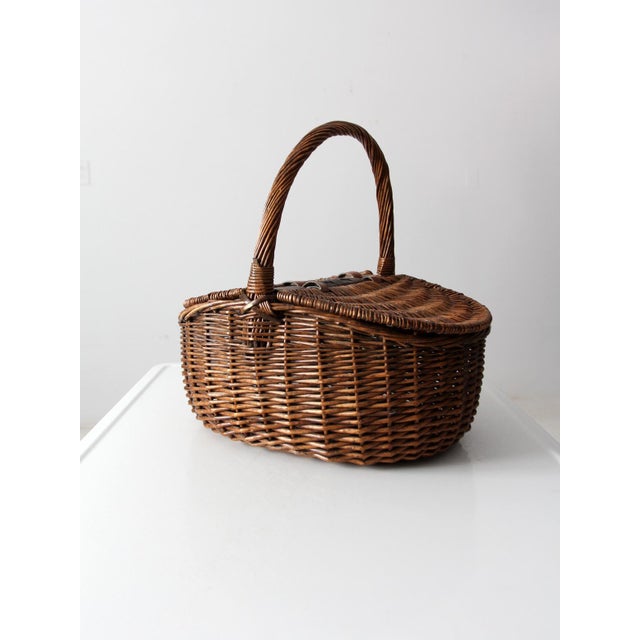 Vintage Wicker Picnic Basket Chairish