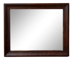 Antique Burl Wood Wall Mirror