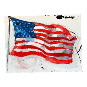 American Flag Expressionist Painting by Tom Christopher. 30”x 40”