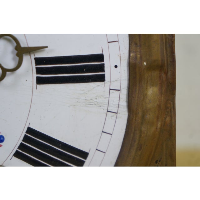 Antique French Morbier Comtoise Movement Clock Face Weights & Pendulum For Sale - Image 14 of 18