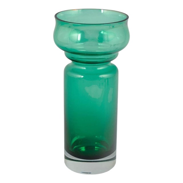 Turquoise-Green Art Glass Vase by Tamara Aladin for Riihimäen Lasi, Finland, 1970s For Sale