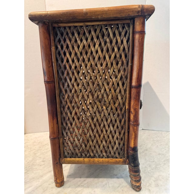 Wood Vintage Diminutive Bamboo Chest For Sale - Image 7 of 9