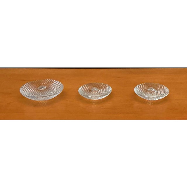 Mid-Century Modern Vintage 1970s Holmegaard Trigona Clear Glass Candle Holders, Set of 3 For Sale - Image 3 of 12