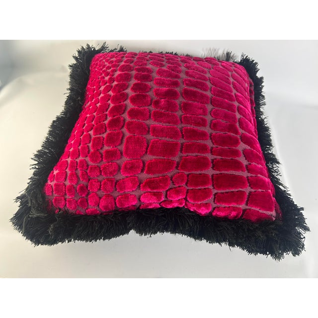 2010s Lily Jack Raspberry Animal Print Throw Pillow - 1 Piece For Sale - Image 4 of 6