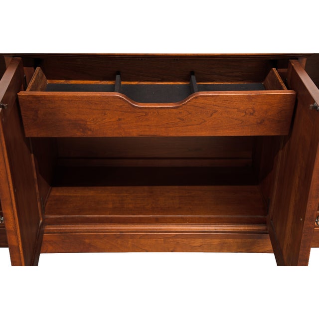 1990s Lexington Bob Timberlake Solid Cherry China Hutch & Base For Sale - Image 13 of 17