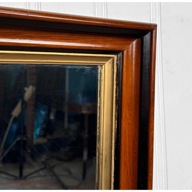 Antique Traditional Mahogany & Giltwood Wall Mirror - 12x14 For Sale - Image 10 of 11