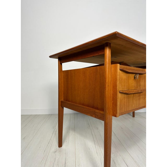 Vintage Danish Teak Writing Desk, 1960s For Sale - Image 4 of 14