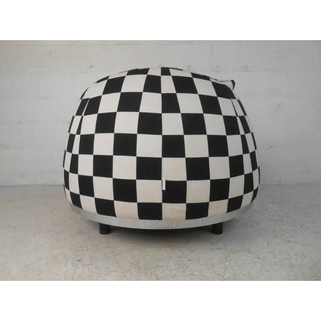 Checkered Contemporary Modern Italian Club Chair For Sale - Image 4 of 8