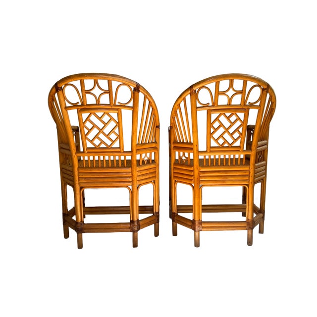 Pair of Brighton Pavilion Style Bamboo Side Chairs For Sale - Image 9 of 9