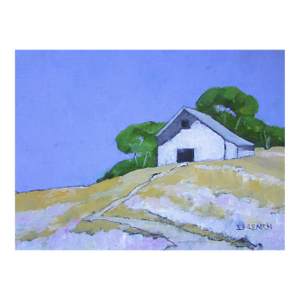Santa Maria Barn Art Lynne French California Landscape Oil Painting 9x12