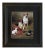 Three Hounds Framed Oil Painting Print on Canvas in Distressed Black Wood Frame For Sale