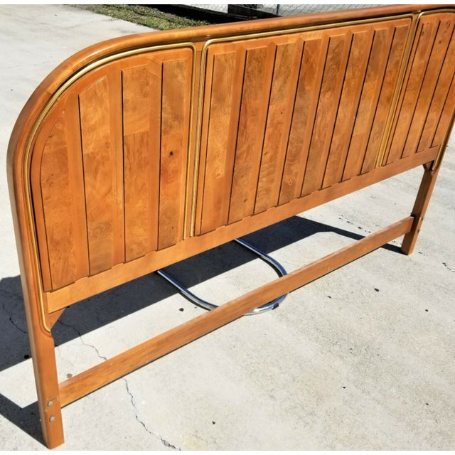 Vintage American of Martinsville King Size Headboard Burl Wood Mid