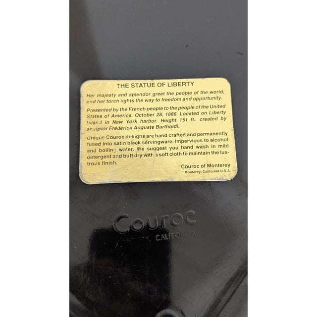 Mid-Century Modern Mid 20th Century Mid-Century Modern Couroc Serving Tray With Statue of Liberty and Ship Inlay For Sale - Image 3 of 5