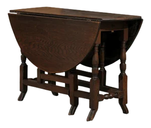 18th Century English Oak Gateleg Drop-Leaf Table with Turned Legs and Drake Feet