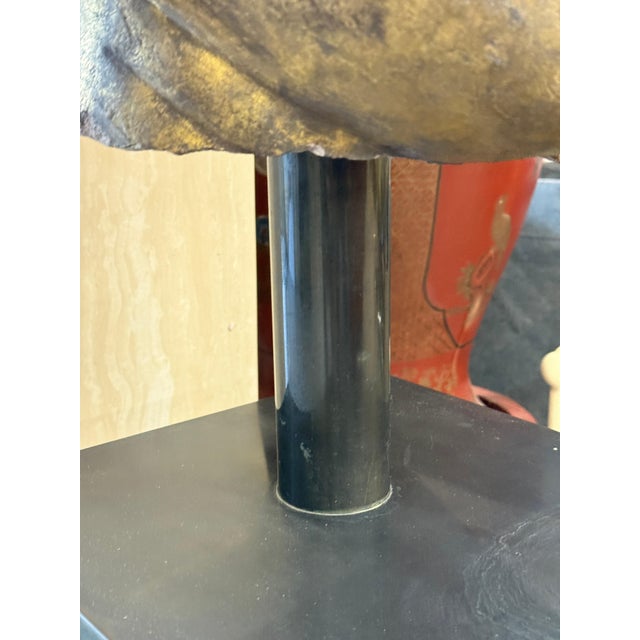 Early 20th Century Southeast Asian Gilded Buddha Sculpture on Bronze Rain Drum Base For Sale In Palm Springs - Image 6 of 18