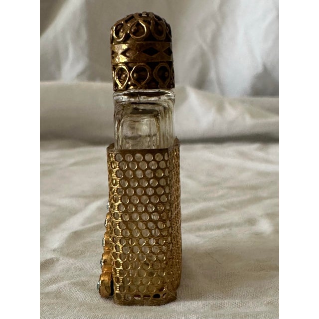 Vintage Early 20th Century Miniature Czechoslovakian “Czech/Boudoir”Geneve Perfume Bottle W/ Dauber For Sale - Image 4 of 8