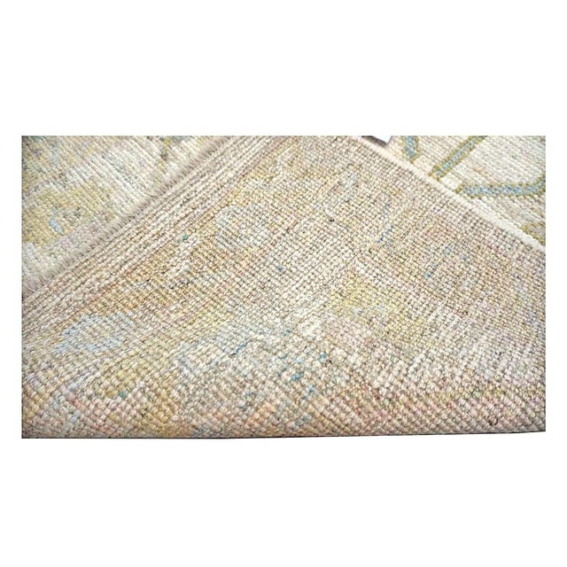 Textile 21st Century Turkish Oushak Wool 3x19 Yellow, Ivory & Charcoal Handmade Runner Rug #1144143 For Sale - Image 7 of 8