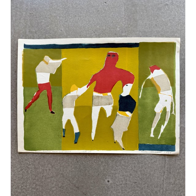 This rare 1963 serigraph, titled "Foot Featly Here and There," is an original limited edition work by artist Belle Osipow,...