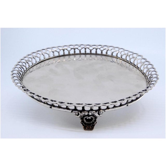 Silver Silver Tray with Rack Resting and Raised Feet For Sale - Image 8 of 10