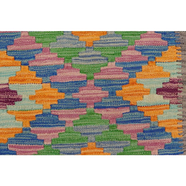 1990s Rustic Turkish Hand-Woven Kilim Rug - 2'5'' X 3'1'' For Sale - Image 5 of 9