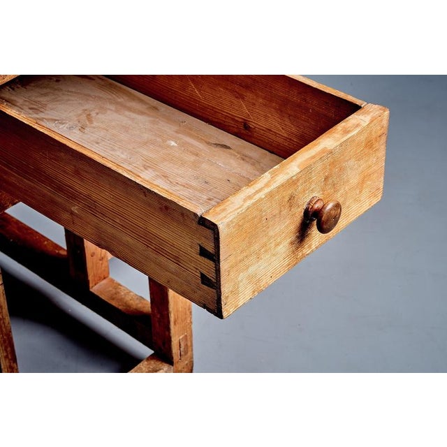 Rustic Pine Slagbord with Two Folding Leaves, Sweden, 1900s For Sale - Image 14 of 16